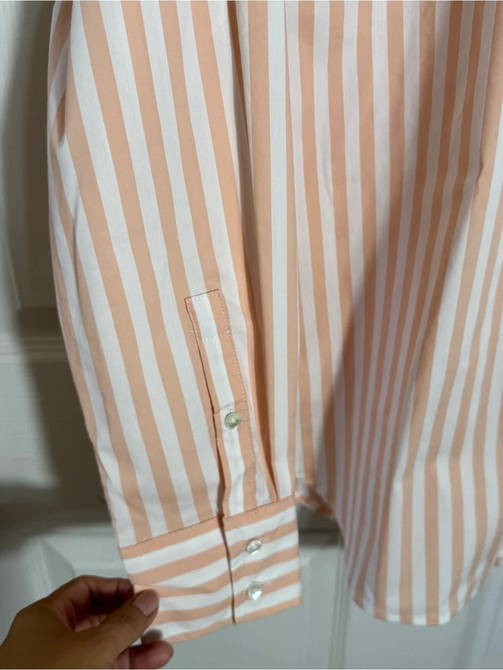 AYR The Deep End Oversized Shirt Peach Stripe Button Down Size MD - Picture 7 of 10